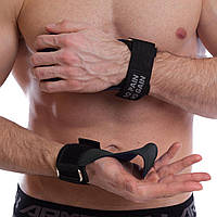 Накладки атлетические грипад с напульсником для фитнеса Zelart 80315A Black