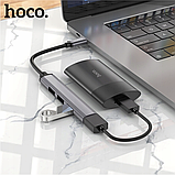 USB HUB HOCO HB26 4 in 1 Type-C to USB 3.0 + USB 2.0х3 Розгалужувач для ноутбука Сталевий, фото 6