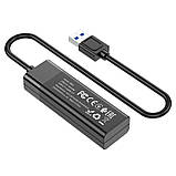 USB HUB HOCO HB25 4 in 1 Type-C to USB 3.0 + USB 2.0х3 Розгалужувач для ноутбука Чорний, фото 4