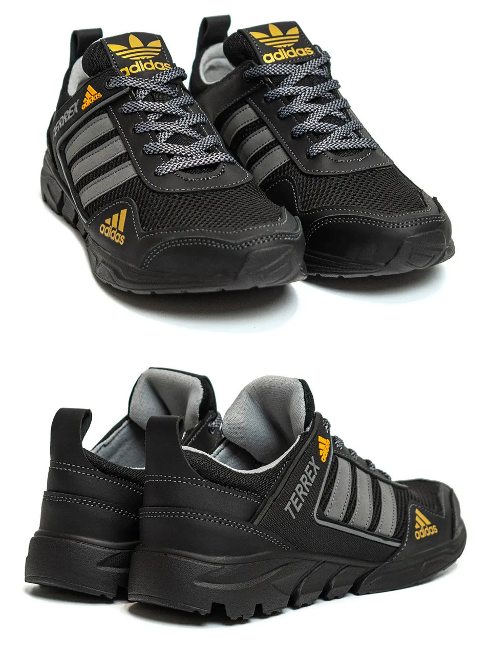 Чоловічі літні кросівки сітка Adidas Terrex Black, кеди текстильні повсякденні Адіас чорні. Чоловіче взуття, фото 1