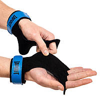 Накладки атлетические грипад с напульсником для фитнеса Tapout 168600 размер L-XL Black-Blue