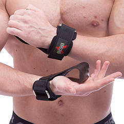 Накладки атлетичні грипад із напульсником для фітнесу Valeo 1840 Black