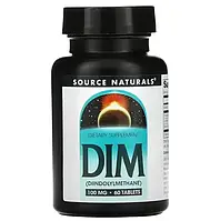 Source Naturals, DIM (дииндолилметан), 100 мг, 60 таблеток