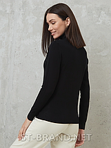 42-44, 46-48. Однотонна базова жіноча водолазка гольф - чорна, фото 2