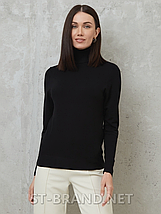 42-44, 46-48. Однотонна базова жіноча водолазка гольф - чорна, фото 3