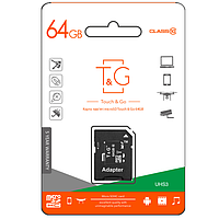 Карта памяти MicroSDXC 64GB UHS-I U3 Class 10 T&G + SD-adapter