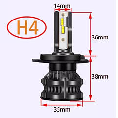 Потужна світлодіодна лампа для мотоцикла/автомобіля Led 60 W H4 YHKOMS F2 Pro