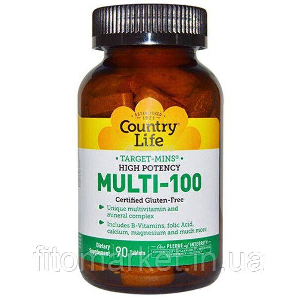 Вітаміни Multi-100 таблетки №90 ТМ Кантрі Лайф / Country Life