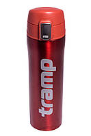 Термос кружка с поилкой Tramp Snap 0,45 л красный металлик Походный офисный термос для горячих напитков 450мл