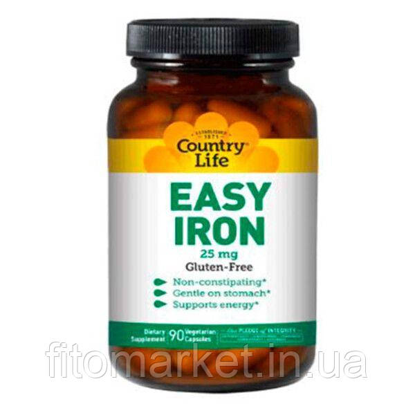 Мінерали Easy Iron 25 мг 90 капсул ТМ Кантрі Лайф / Country Life - фото 1 - id-p832065286