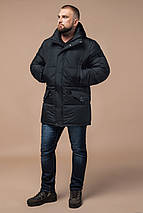 Зимова чоловіча куртка великого розміру чорно-синього кольору модель 3284 (ОСТАЛСЯ ТІЛЬКИ 58(4XL)), фото 3