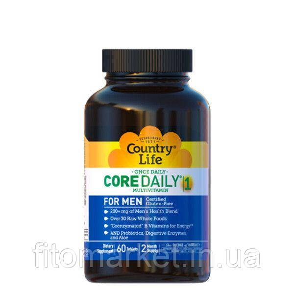 Мультивітаміни для чоловіків Core Daily 1 №60 ТМ Кантрі Лайф / Country Life