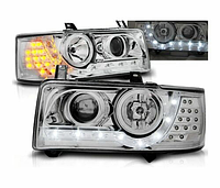 ПЕРЕДНИЕ ФАРЫ ТЮНИНГ VW T4 90-03 TRANSPORTER DAYLIGHT CHROME