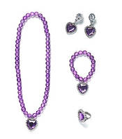 Набір аксесуарів Принцеси фіолетові кольє, кліпси, браслет, каблучка