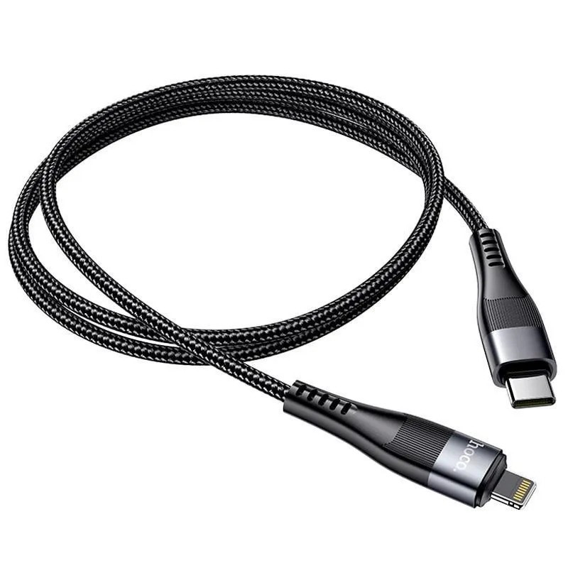 USB-кабель HOCO U99 Магнітний Type-C — Lightning для телефона, ноутбука, пк 100 W 1.2М Чорний
