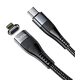 USB-кабель HOCO U99 Магнітний Type-C — Lightning для телефона, ноутбука, пк 100 W 1.2М Чорний, фото 3