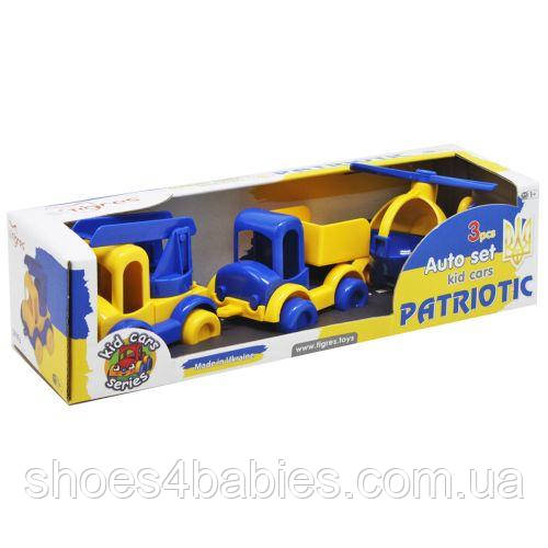 Набір машинок "Kid cars" патріотичний, 3 шт.