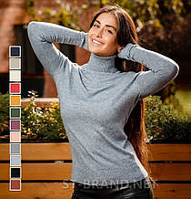 S/M (42-46). Сірий однотонний базовий жіночий гольф / Класичні демысезонні водолазки