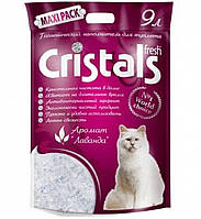 Наполнитель силикагелевый Cristals fresh (Кристалс) для кошачьего туалета с лавандой 9 л