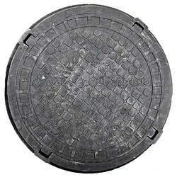 Люк метровий круглий полімер-піщаний чорний 1.5т 986/830