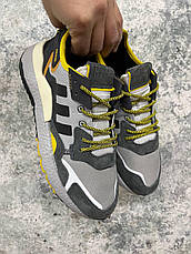 Чоловічі кросівки Adidas Nite Jogger Boost Black Yellow Grey ALL10931, фото 4