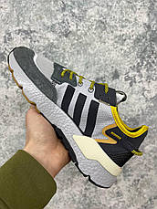 Чоловічі кросівки Adidas Nite Jogger Boost Black Yellow Grey ALL10931, фото 5