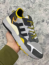 Чоловічі кросівки Adidas Nite Jogger Boost Black Yellow Grey ALL10931, фото 6