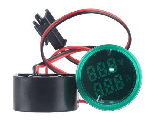 Світлодіодний вольтметр-амперметр AD22-DAVM зелений, фото 1