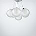 Підвісна люстра-трансформер в корпусі хром з матовими скляними плафонами, фото 2