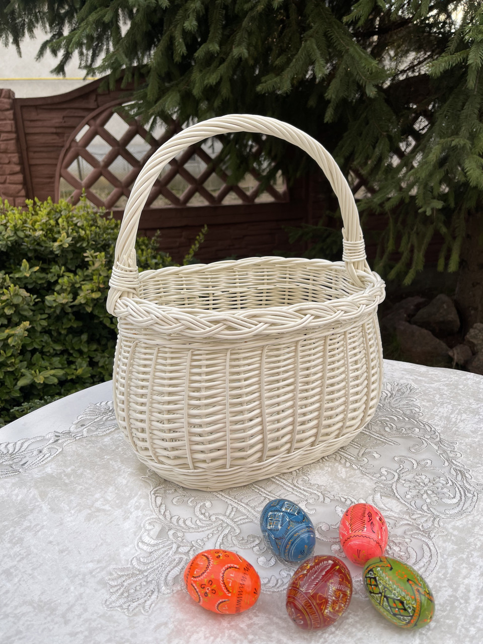 Кошик з білої лози «Дзвіночок"