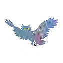 Візуальний відлякувач птахів сова з крилами голографічна для городу та саду, 390 х 180 мм, фото 3