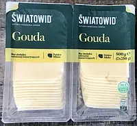 Сыр в пластинках Gouda Swiatowid без консервантов 500г (2 х 250 г) Польша