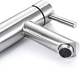 Змішувач для умивальника WEZER EKO1A-01, сатин, фото 4