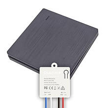 1 канальний настінний дистанційний вимикач чорого кольору RF 433Мгц в комплекті з радіо реле 1 канал