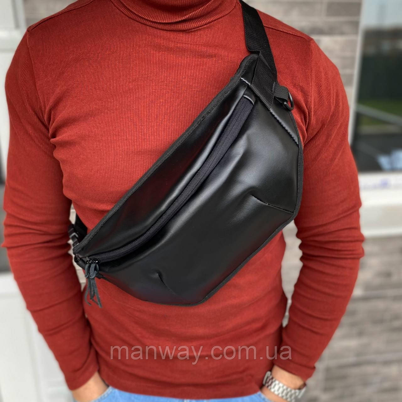 Велика чоловіча поясна нагрудна сумка бананка King Size