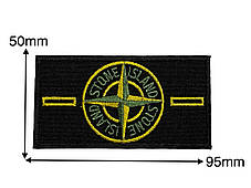 Нашивка Патч Stone Island Стон Айленд з петлями 95х50 мм + 2 гудзики, фото 2