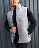 Мужская жилетка безрукавка дутая серого цвета, жилетки мужские весна-осень на молнии с карманами спортивные, фото 6