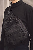 Мужской тактический слинг, черная вместительная военная сумка через плечо