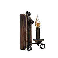 Дерев'яний світильник настінний на одну свічку