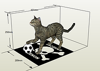 PaperKhan Конструктор із картону кіт кішка пазл орігамі papercraft 3D фігура полігональна набір подарок сувенір антистрес