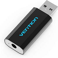 Внешняя звуковая карта Vention USB на 3.5мм Jack с поддержкой микрофона TRRS, CTIA 16bit 48kHz VAB-S15-B