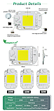 №9 LEd Smart IC 50w 6000K Newspectrum Светодиод 50 ватт 220 вольт (1,4мм. база) світлодіодна матриця 50w, фото 6