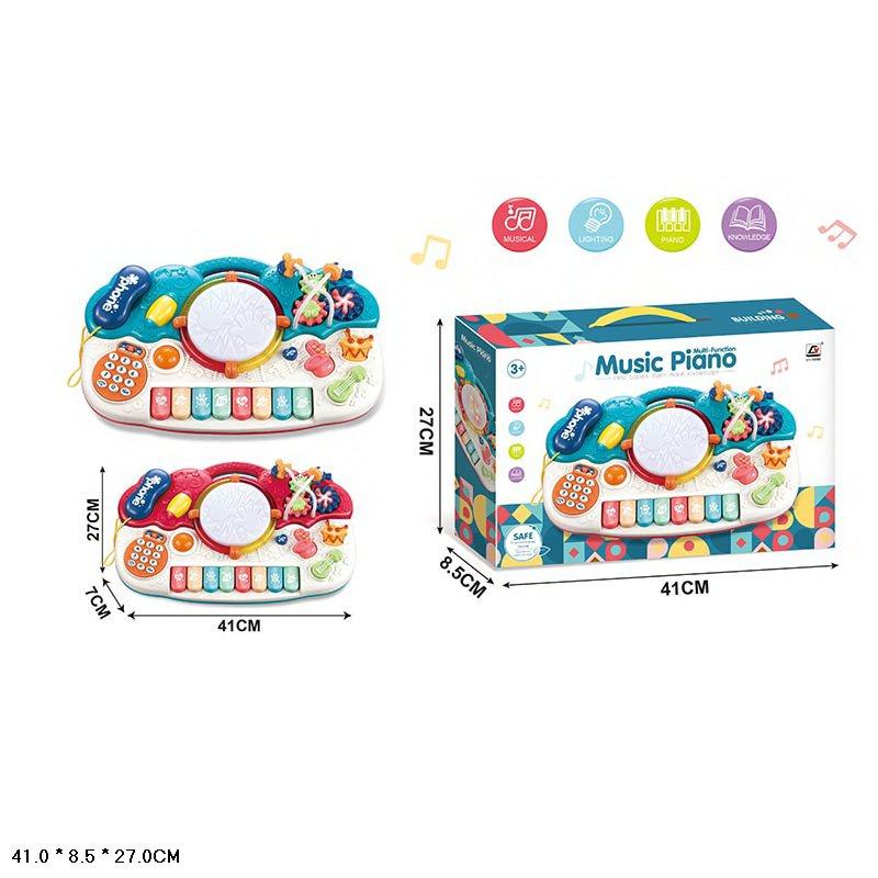 Музична розвивальна іграшка орган CY-7008B, на батарейках, звук, світло, активні панелі, 2 кольори, фото 1