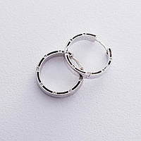 Золотые серьги-кольца с фианитами, диаметр: 22 мм с05020 ZIPMARKET