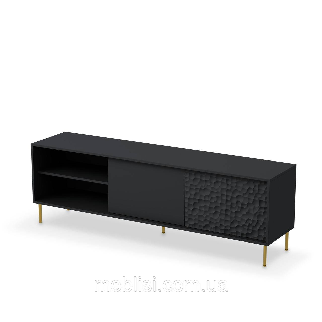 Тв тумба Bullet rtv-1 180x41 см чорний, золотий (Польща HALMAR)