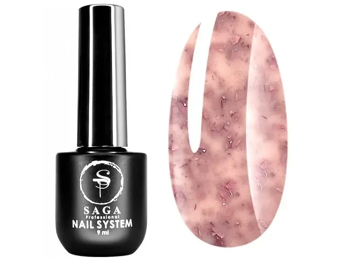 Камуфлююча база Saga Professional Leaf Base №13 - персиково-рожевий з поталлю, 9 мл