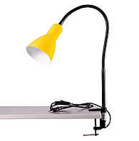 Лампа настільна металева в стилі лофт на струбцині жовта SWT-1014