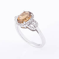 Золотое кольцо с дымчатым кварцем и бриллиантами к368 ZIPMARKET