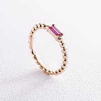 Золотое кольцо "Аннабель" с розовым фианитом к07181 ZIPMARKET