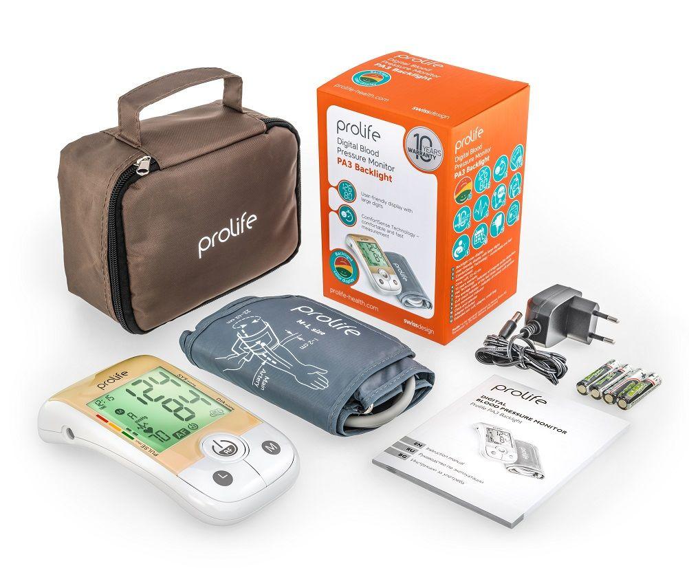 Тонометр PROLIFE PA3 Backlight AFIB автоматичний на плече з адаптером гарантія 10 років